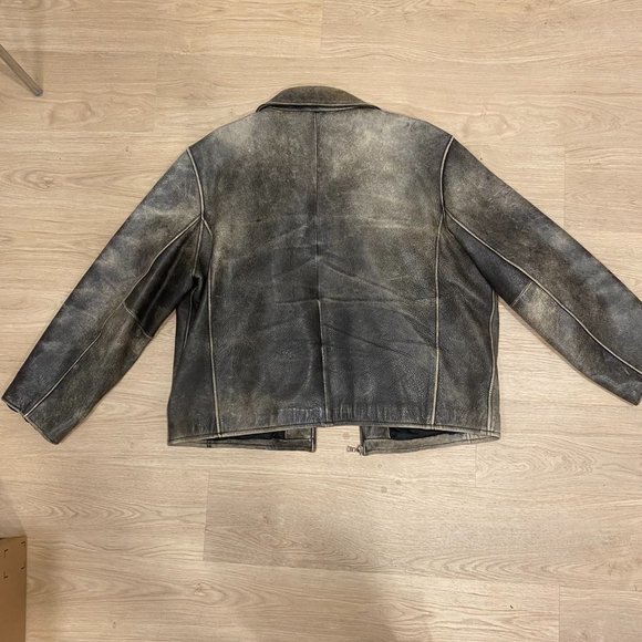 Eddie Bauer Genuine Distressed Brown Leather Jacket - Picture 5 of 8